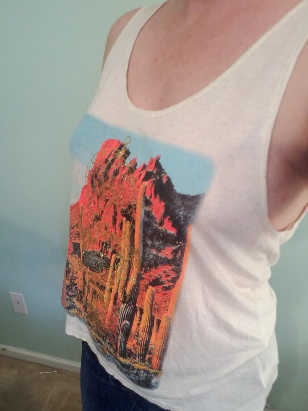 Cactus Graphic Tank New Without Tag